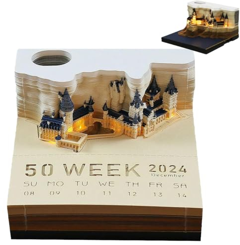 3d notizblock kalender 2025,3d Kalender,zeitmesskalender 3d,3D-Notizblock, Papierskulptur, Geschenk, 3D-Kunst-Notizblock, Kreatives Papierskulptur-Bastel-DIY-Geschenk (Kalender 2025)