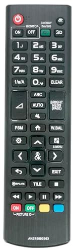AULCMEET AKB75095363 AKB75095395 Telecomando Sostituzione per LG TV 49SM5C-B 55SM5KE-B 55EJ5E-B 65UH5C-B 98UH5E 49UH5E-B 55UH5C-BF 75UM3E-B 65UL3E-B 86UM3E 55EW5F-A 43SM5KE-B 55LS75C-B 75UL3E-TJ