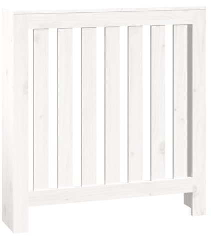 Coavain 79,5x19x84 cm Heizkörperverkleidung Heizung Heizkörper Abdeckung Landhausstil Heizungsverkleidung Heizungsabdeckung für Schlafzimmer Wohnzimmer Radiator Cover Weiß Massivholz Kiefer