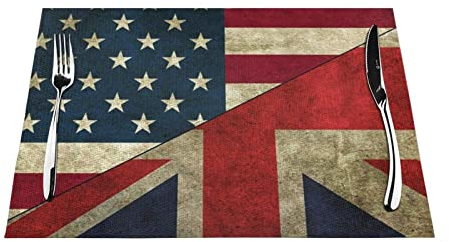 Gewebtes Tischset mit USA-Flagge – hitzebeständig und leicht zu reinigen, Esszimmermatte für Tischdekoration, Küche, Esszimmer, Tischset, Outdoor, Restaurant, Tischset