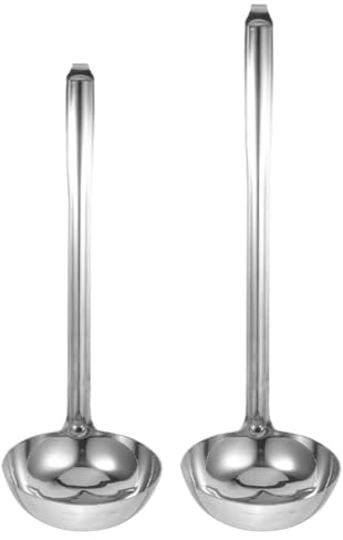 Gatuida 2pcs Stainless Steel Soup Ladle Spoon Sauce Scooper Small Dinner Cooking Spoons