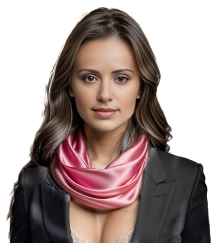 LA FERANI Seidentuch Rosa Uni Farbe Halstuch einfarbig Tuch Umschlagtuch leicht 90x90cm Bandana Geschenk für formelle Anlässe stilvoll (Rosa)