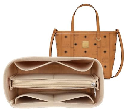 Lckaey Geldbörseneinsatz für kleine Tragetaschen Damen Filzeinsatz Organizer 3020khaki-S