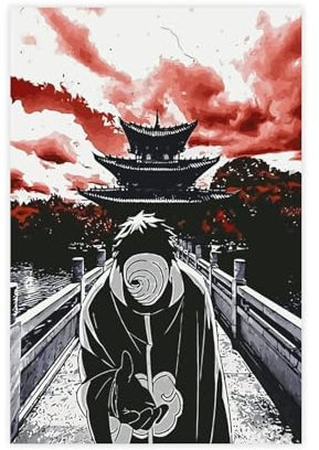 doegka Uchiha Obito Anime-Poster, Leinwand-Poster, Wandkunst, Dekordruck, Bild Gemälde für Wohnzimmer, Schlafzimmer, Dekoration, 30 x 45 cm