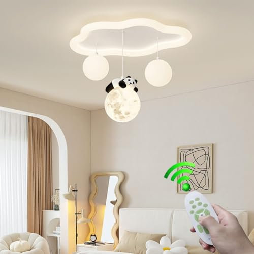 Stesulfr Deckenlampe LED Eltern-Kind-Zimmer warme Acryl-Deckenleuchte dimmbar Wolke dekorative Kronleuchter mit Fernbedienung Innen Esszimmer Küche Wohnzimmer kreative Beleuchtungskörper(4 Style)
