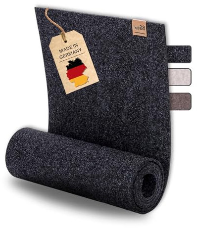 kontor28® - Premium Tischläufer Filz 100% Made IN Germany aus Upcycling-PET Filz | Tischläufer in 150x30 cm waschbar, Kratz- und hitzebeständig | Tischläufer Anthrazit für Indoor & Outdoor