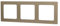 Placa de pared de aluminio dorada con 3 llaves, ideal para instalaciones eléctricas y decorativas en hogares y oficinas.