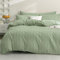 JELLYMONI Bettwäsche 200x200 Gestreift Boho Bettwäsche-Sets Hellgrün Oeko-Tex Polyester-Mikrofaser Bettbezug mit Reißverschluss und 2 Kissenbezüge 80X80 mit Umschlag Weich 3-Teilige Bettwäsche