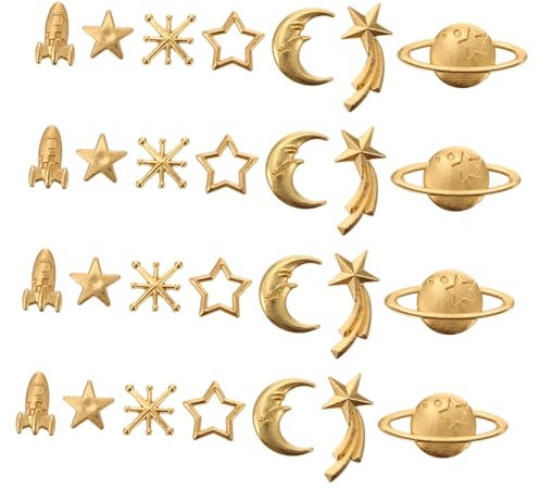 Tofficu 70pcs Resin Filler Star Moon Frames Alloy Resin Fillers for Jewelry Diy Craft Kit Epoxy Supplies