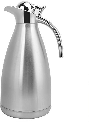 Stainless Steel Vacuum Insulated Thermo Jug 2L Large Capacity Thermal Coffee Pot Water Bottle for Home Office Travel Silver