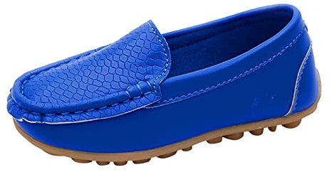 Kinder Mokassins Jungen Bootsschuhe Halbschuhe Mädchen Flache Loafers Slippers Weich Rutschfest Kinderschuhe Sneaker Lauflernschuhe Hallenschuhe Slip on Schulschuhe Lederschuhe Gr.21-36