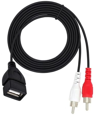 PEILINZE Cavo da USB a 2RCA USB 2.0 femmina a 2RCA maschio Y Splitter audio video cavo adattatore composito per ricevitore Home Theater