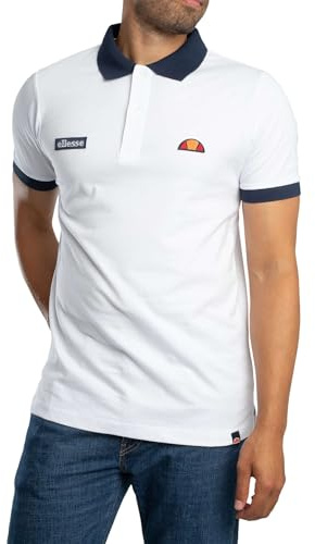 Ellesse Men's Lessepsia Polo Shirt, White/Navy