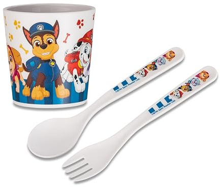 Koziol EASY EATER SET PAW PATROL Becher + Besteckset | ab 6 Monaten | spielerisch Essenlernen | bruchfest, lebensmittelecht, spülmaschinengeeignet (Becher + Besteckset)