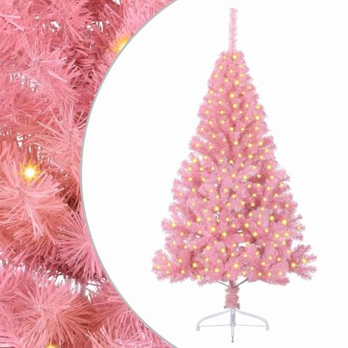 vidaXL Künstlicher vorbeleuchteter Weihnachtsbaum Rosa 180 cm PVC