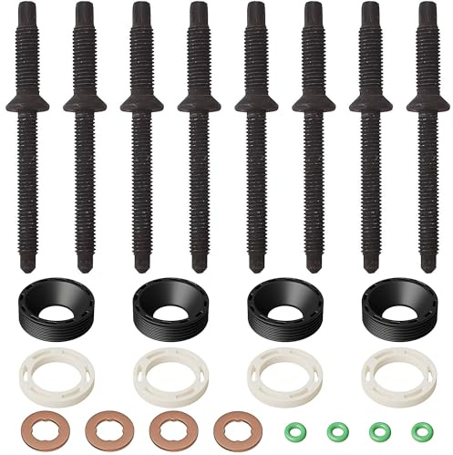 ANBOO 16 x Kit Joint Injecteur 1.6 HDI et 8 Vis, Kit de Joints Toriques D'injecteur Diesel Compatible avec Peugeot 207 307 Citroen C2 C3 Xsara 198299 1982A0