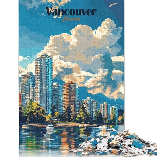 1000-teiliges Puzzle für Erwachsene: Skyline von Vancouver. Papppuzzle für Erwachsene, 38 x 26 cm / 1000 Teile. Ideal für Familienspaß und Spieleabende.