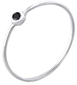 Elli Ring Damen Stacking Minimal Filigran mit Kristall in 925 Sterling Silber (48)