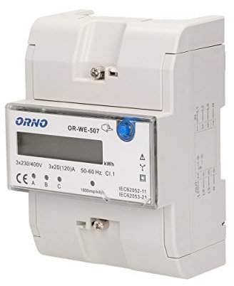 Orno DREHOrno Zähler 3-Phasen 3 x120A LCD Hutschine