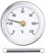 Thermomètre 0-120° avec ressort, avec clip pour montage sur tuyau, surface bimétallique en acier inoxydable - 63MM
