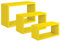 MODULARREDO Trittico Kit 3 Mensole da Parete, Legno, Giallo Canarino, 15.5x45x27 cm
