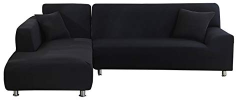 jianyana Sofa Überwürfe Elastische Sofabezüge L Form Stretch Sofabezug Couchbezug Ecksofabezug 3 Sitzer 2ST + 2 Pcs Kissenbezüge