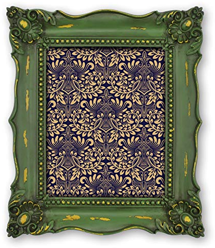 Simon's Shop 20x25 Bilderrahmen Barocke Bilderrahmen 20x25 Shabby Chic Fotorahmen in Moosgrün