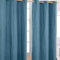 Homescapes 2er Set eifarbige Ösen Gardinen je B137 x L228 cm aus 100% Baumwolle, blickdichte Vorhänge/Dekoschals/Ösenvorhänge für Wohnzimmer oder Küche, himmelblau