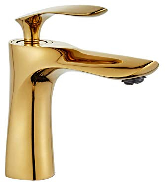 Robinet de lavabo pour salle de bain Mitigeur en laiton Fini or chrome doré Mitigeur avec lavabo