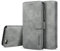 UEEBAI Case for iPhone 6 Plus iPhone 6S Plus, Luxury PU Leather Case Vintage Wallet Flip Cover TPU Inner Shell [Card Slots] [Magnetic Closure] Stand Function Folio Shockproof Full Protection - Grey
