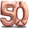 envami® Palloncini Compleanno 50 Anni Oro Rosa 101 CM - Palloncino Numero 50 - Numeri Gonfiabili Compleanno - Decorazioni Compleanno - Palloncino 50 Anni Compleanno - Vola con l'Elio