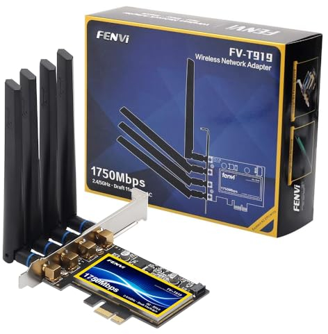 fenvi T919 per macOS PC PCI Scheda WiFi Continuità & Handoff BCM94360CD Aeroporto Nativo WiFi & BT 4.0 1750Mbps 5GHz/2.4GHz 3x3 MIMO abgn+ac Beamforming + WLAN PCI-E Card (nessun driver necessario per