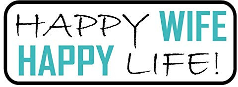 Blechschild 27 x 10 cm Happy Wife Happy Life- Deko7