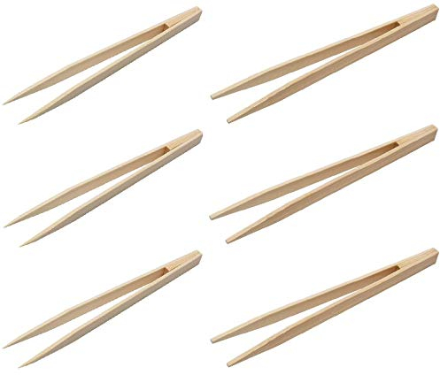 6 Holz Zangen 15cm Bambus Kochpinzette Hot Pot Zange Küchenzange Bambuszange Grillzange Raclette