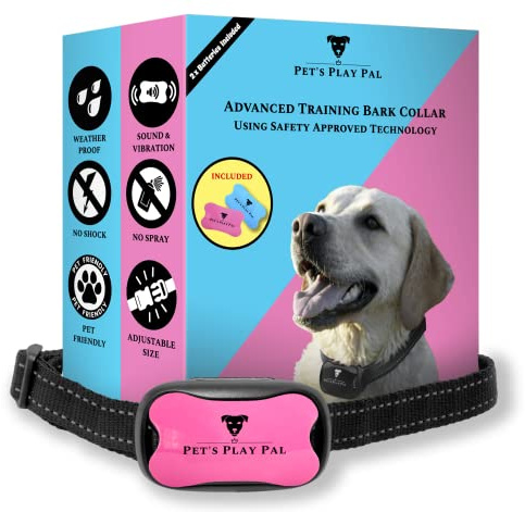 Pet's Play Pal Bark Collar | Anti Barking Dog Collars | Barking Collars For Small Dogs Medium Dogs Large Dogs | Stop Dog Barking Device | Stop Dogs Barking Vibrating Dog Collar | 2 Batteries Included