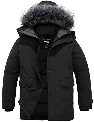CHIN·MOON Giubbotto Invernale Uomo con Cappuccio Idrorepellente Parka | Cappuccio Rimovibile,Antivento,Impermeabile,Zip SBS bidirezionale,Leggero,Multitasche,Giaccone da Lavoro, All'Aperto,Casual