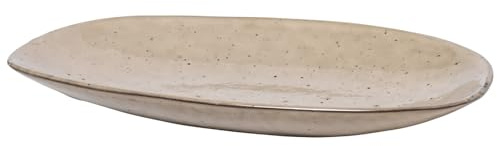 Broste Copenhagen 14533313 Servierplatte, Steingut, Beige, 20 x 11 x 2 cm