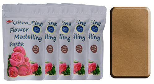 SimplyHeaven 1kg Sugar Florist Gum Paste - Sugarcraft Florest Flower Modelling (Chocolate Brown)