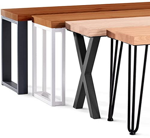 LAMO Manufaktur Sitzbank Esszimmer Holzbank 30x80x47 cm, Möbelfüße Simple Schwarz/Rustikal, LSB-01-A-003-80-9005S