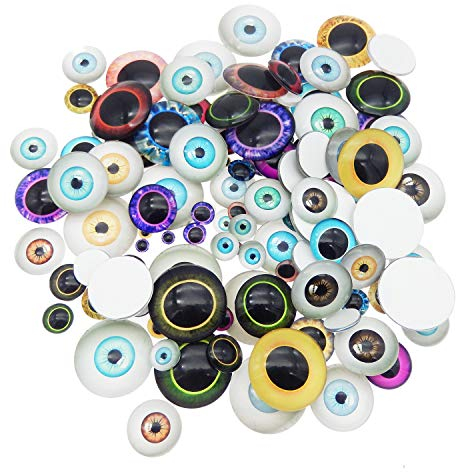 Julie Wang 45 Paare Eule Einhorn Menschliche Augen Glas Cabochon für Puppe Skulptur Ton Harz Handwerk DIY Schmuck Machen Dekoration