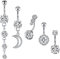 Mayhoop 14G Edelstahl Bauchnabelpiercing 10mm Bauchnabelringe CZ Intarsien für Damen und Herren Metall Zirkonia