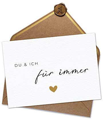 JoliCoon Du und Ich für immer - Liebesgeschenke - A6 mit Naturkuvert und Wachssiegel