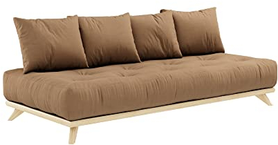 Karup Design, Senza Sofa, Schlafsofa, Gestell: Klarlackiert, Matratze: Mocca