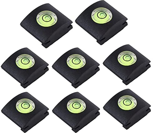Set de 8 Fundas de Zapatos Calientes, Cubierta para Nivel de Zapata de Flash, Nivelador de camara con Burbuja Gradienter Hot Shoe cubierta protectora, Nivel De Burbuja, Negro