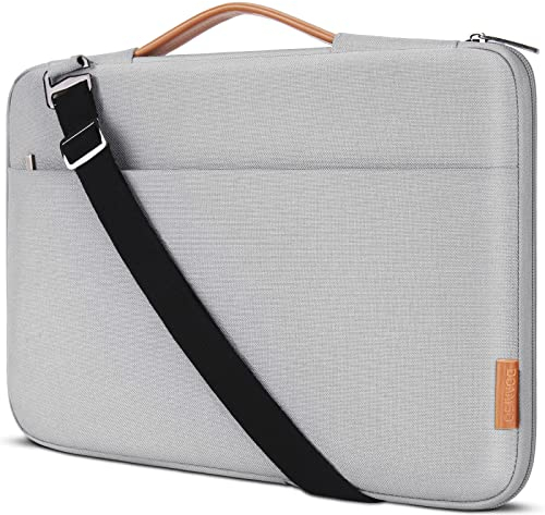 DOMISO 17.3 Zoll Laptop Tasche Hülle Wasserdicht Stoßfestes Notebook Sleeve Case Schultertasche Schutzhülle für 17.3 HP Pavilion 17/Lenovo IdeaPad 320 321/LG Gram 17/ASUS ROG Strix GL702VS,Grau
