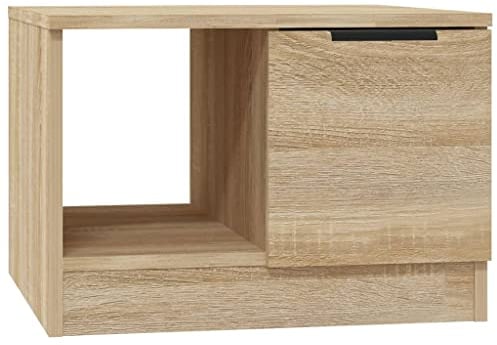 vidaXL Couchtisch mit 2 Fächern Beistelltisch Wohnzimmertisch Kaffeetisch Sofatisch Teetisch Tisch Wohnzimmer Sonoma-Eiche 50x50x36cm Holzwerkstoff