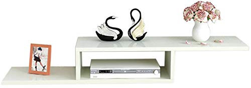 TV Ceiling Wall Mounts Floating Frame TV Console Wall Mount TV Settop Box DVD Game Board Shelf, 4 Colors Functional Storage Shelf (Color : White)