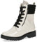 CAPRICE Damen Stiefeletten zum Schnüren Memotion Lack mit Reißverschluss Weite G, Weiß (Snow/Black), 37 EU