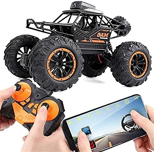 4WD Double Steering RC Buggy Crawler Climbing Car WIFI FPV Off-road Remote Control Car with HD Camera Off-Road Truck for 6-12 Years Old Boys Girls Kids Xmas Birthday Gifts (Color : 2 Battery Pa