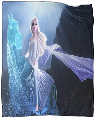 ELSA & Anna Kuscheldecke Fleecedecke 50x60inch(127x152cm) Gefrorene ELSA Decke Wohndecken 3D Druck Weichen Kuscheldecke Flauschig Fleecedecke Als Sofadecke Couchdecke Für Mädchen Jungen